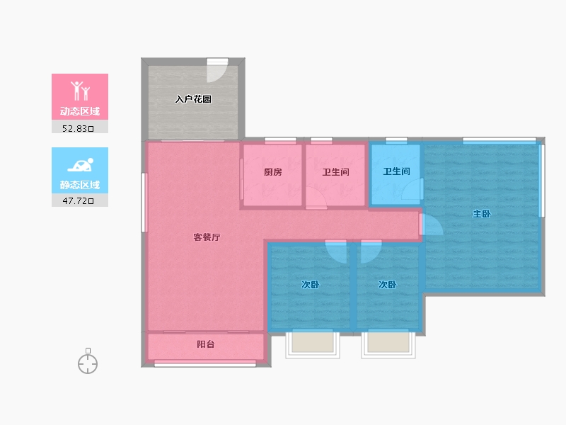 广东省-深圳市-兰亭国际名园-99.74-户型库-动静分区