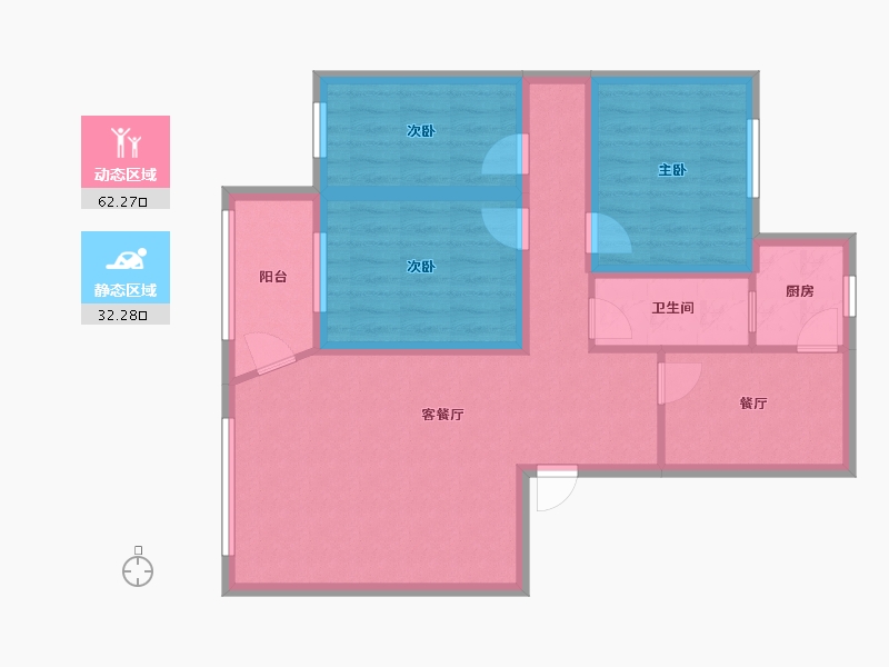 广东省-深圳市-景贝南住宅区-83.68-户型库-动静分区