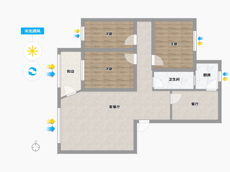 广东省-深圳市-景贝南住宅区-83.68-户型库-采光通风