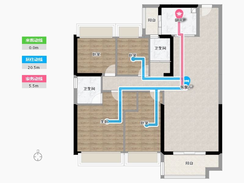 广东省-清远市-碧桂园云璟-105.99-户型库-动静线