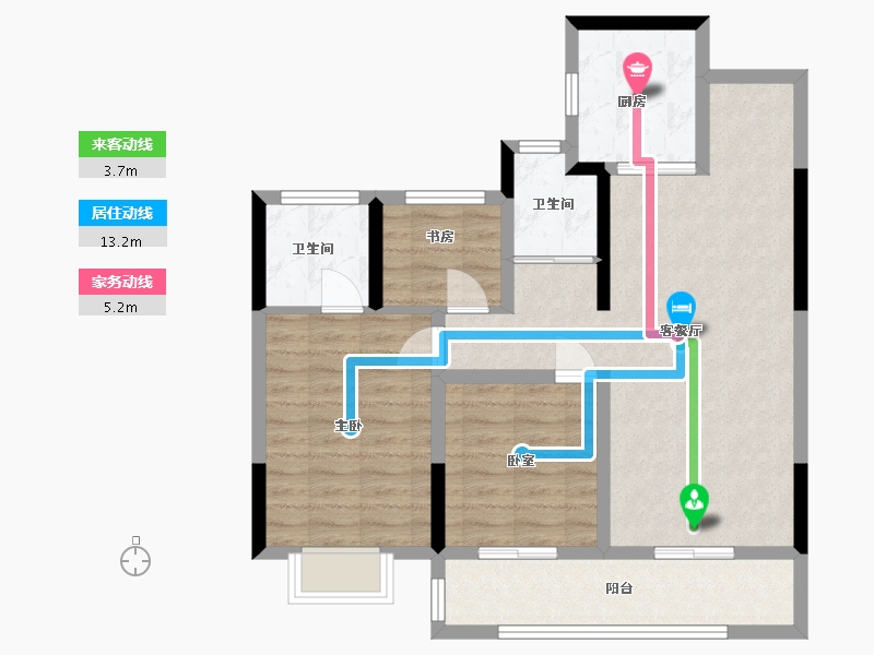 浙江省-温州市-融创凯迪博学园-81.83-户型库-动静线