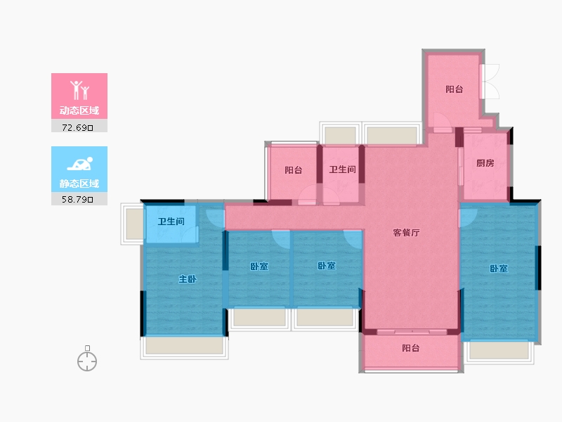 广东省-惠州市-金裕星河丹堤-117.87-户型库-动静分区