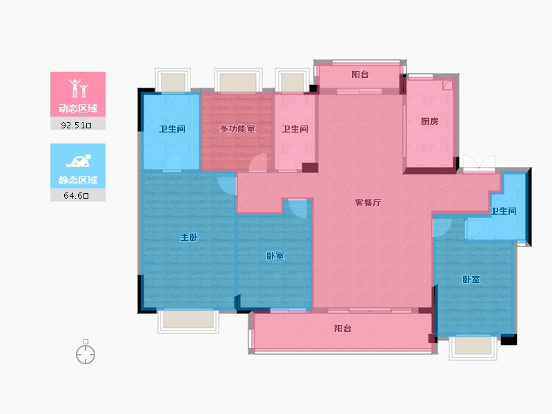 湖北省-武汉市-能建·长江华府-143.61-户型库-动静分区