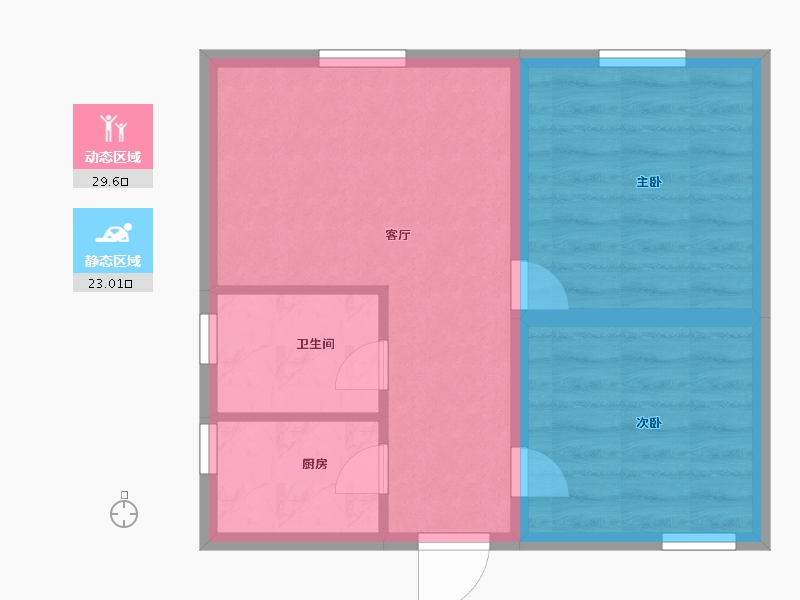 广东省-深圳市-松泉公寓-46.64-户型库-动静分区