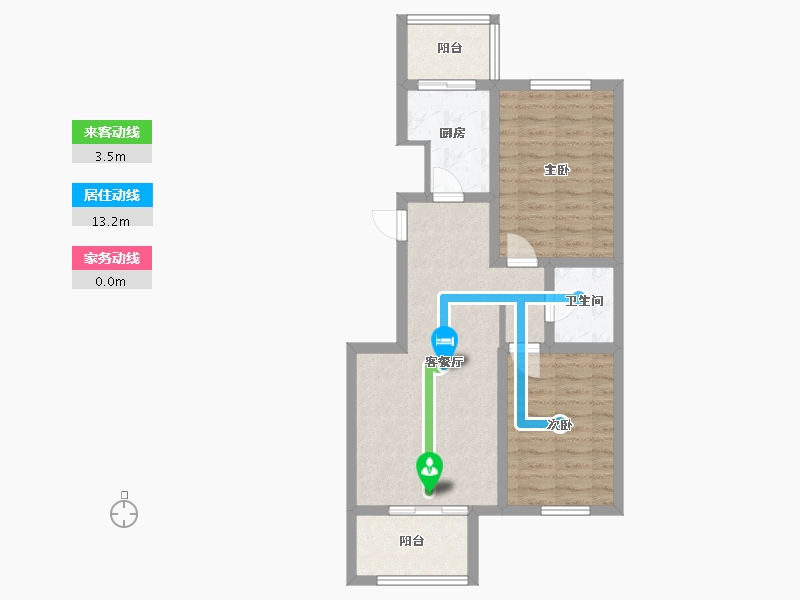 河北省-唐山市-瑞景社区-72.00-户型库-动静线