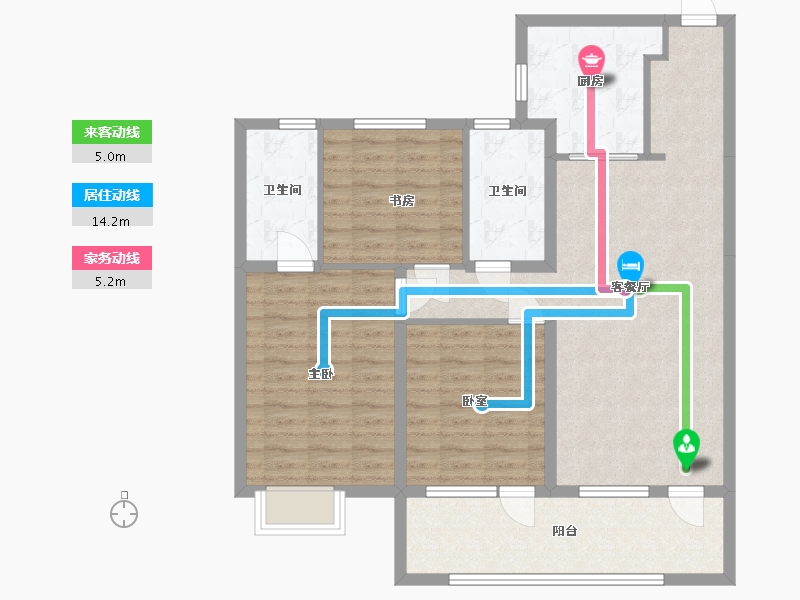 山东省-青岛市-华新园·央和府-100.02-户型库-动静线