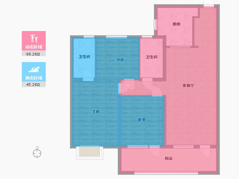 山东省-青岛市-华新园·央和府-100.02-户型库-动静分区