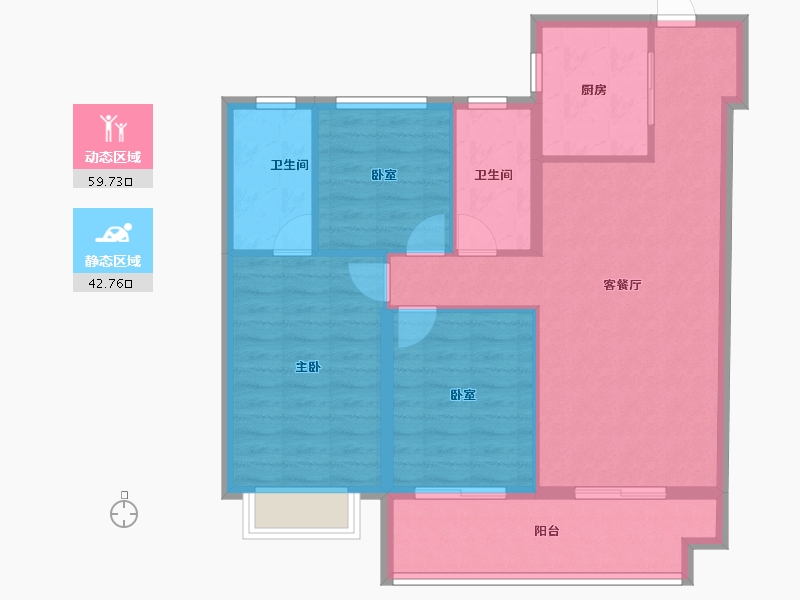 陕西省-咸阳市-生益·金华1号-92.79-户型库-动静分区