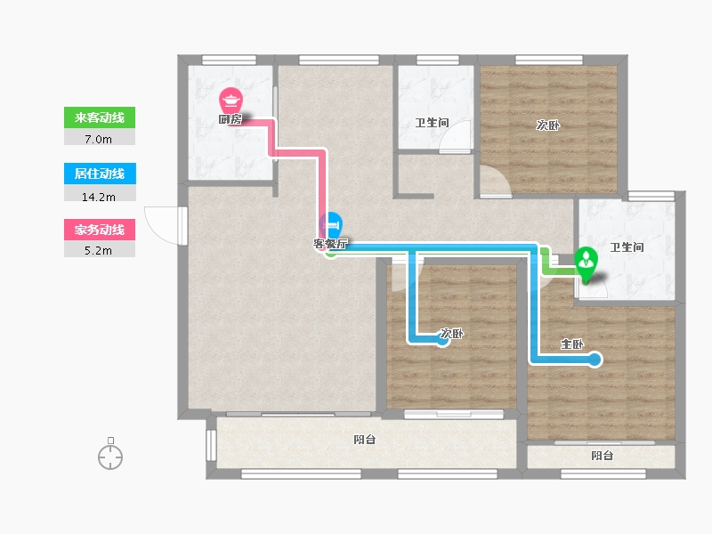 山东省-滨州市-中海·逸品苑-107.68-户型库-动静线