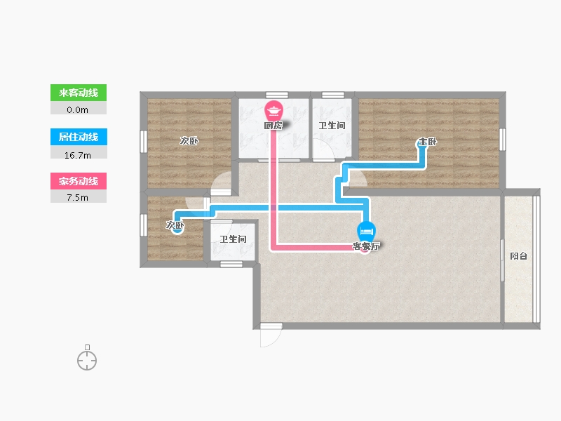 广东省-深圳市-鹏兴花园(二期)-92.57-户型库-动静线