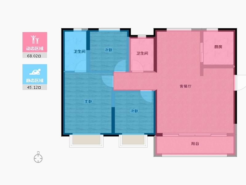 甘肃省-兰州市-保利天汇-102.40-户型库-动静分区