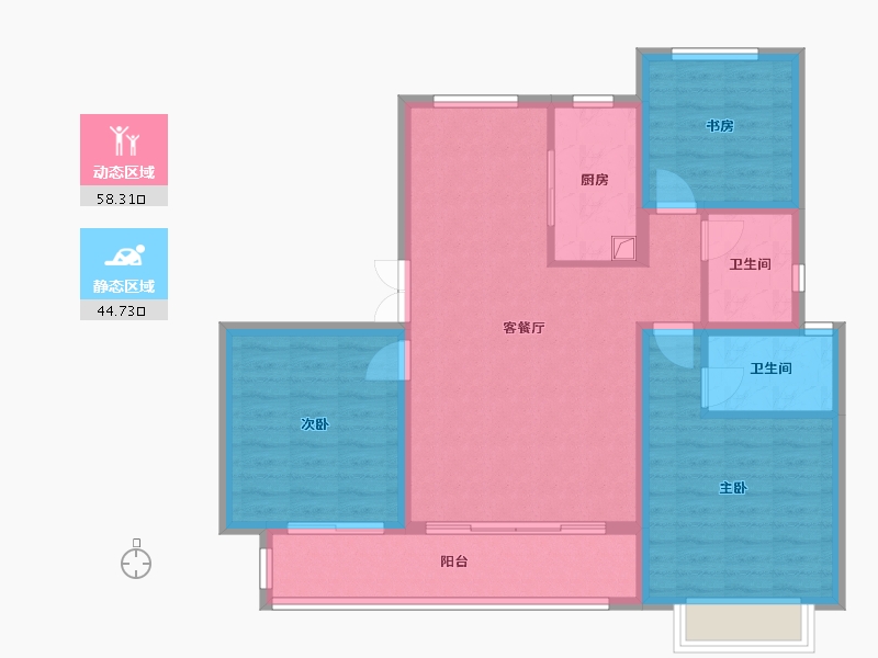 山东省-泰安市-鲁投天悦青云-107.20-户型库-动静分区