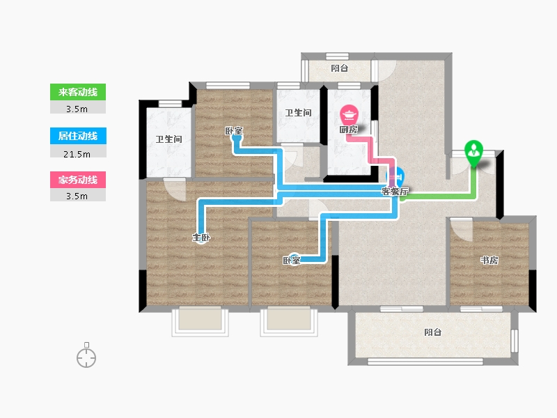 四川省-成都市-万达河滨印象-99.37-户型库-动静线