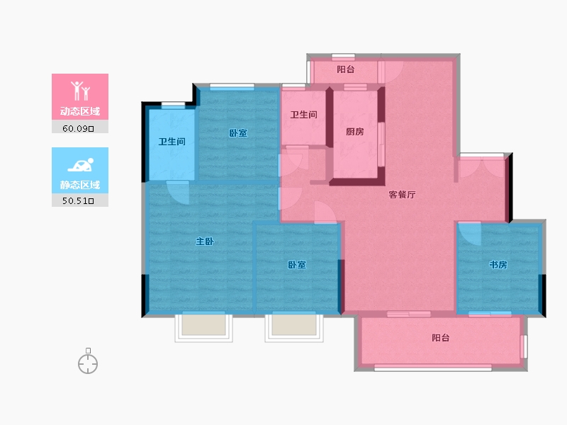 四川省-成都市-万达河滨印象-99.37-户型库-动静分区