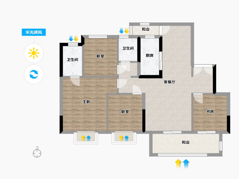 四川省-成都市-万达河滨印象-99.37-户型库-采光通风