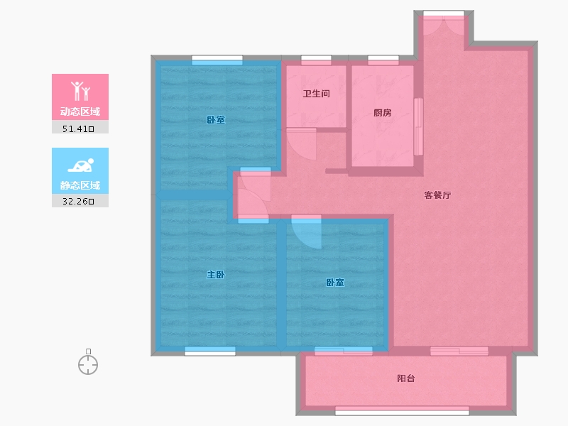 陕西省-宝鸡市-紫汀佳苑-73.84-户型库-动静分区