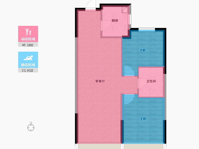 甘肃省-兰州市-中海铂悦府-60.35-户型库-动静分区