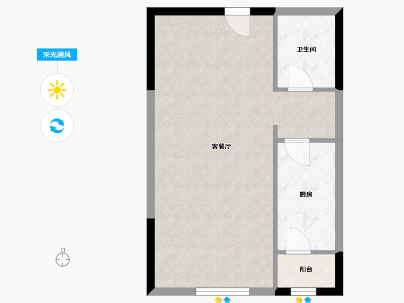 青海省-西宁市-中交·长盈华府-48.43-户型库-采光通风