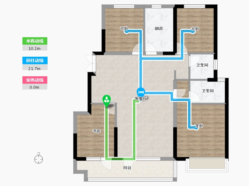 山东省-聊城市-玖璋台│澜庭观邸│松贵府-103.35-户型库-动静线