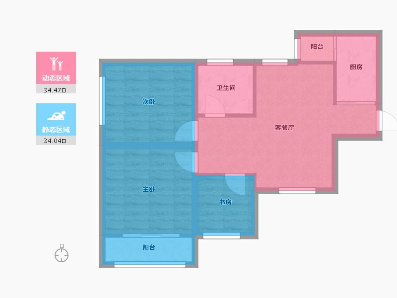 广东省-深圳市-兰亭国际名园-60.91-户型库-动静分区