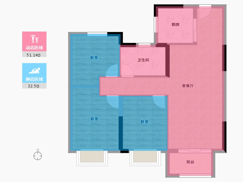 湖北省-武汉市-新城桃李郡-75.20-户型库-动静分区