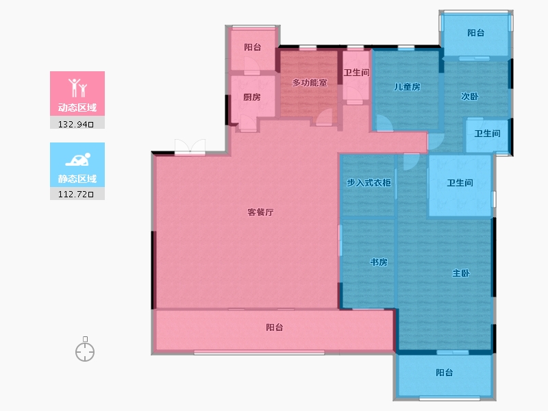 重庆-重庆市-嘉陵江天-225.67-户型库-动静分区