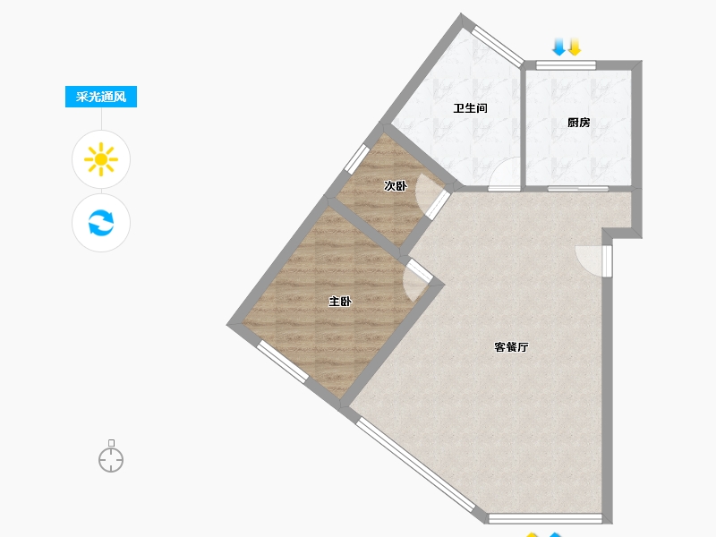 广东省-深圳市-东深小区-69.11-户型库-采光通风