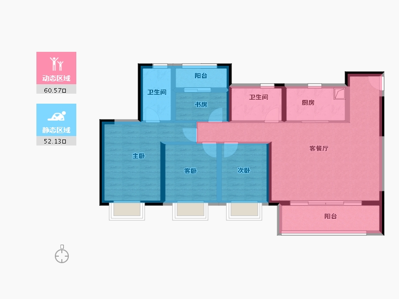 江西省-南昌市-绿都·广州路壹号-100.01-户型库-动静分区