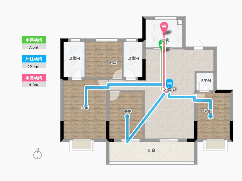 浙江省-杭州市-伟星咏滨名邸-111.40-户型库-动静线