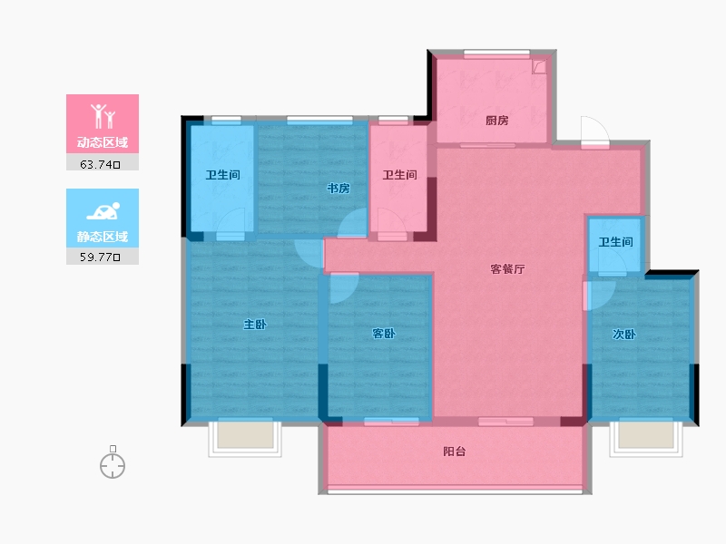 浙江省-杭州市-伟星咏滨名邸-111.40-户型库-动静分区