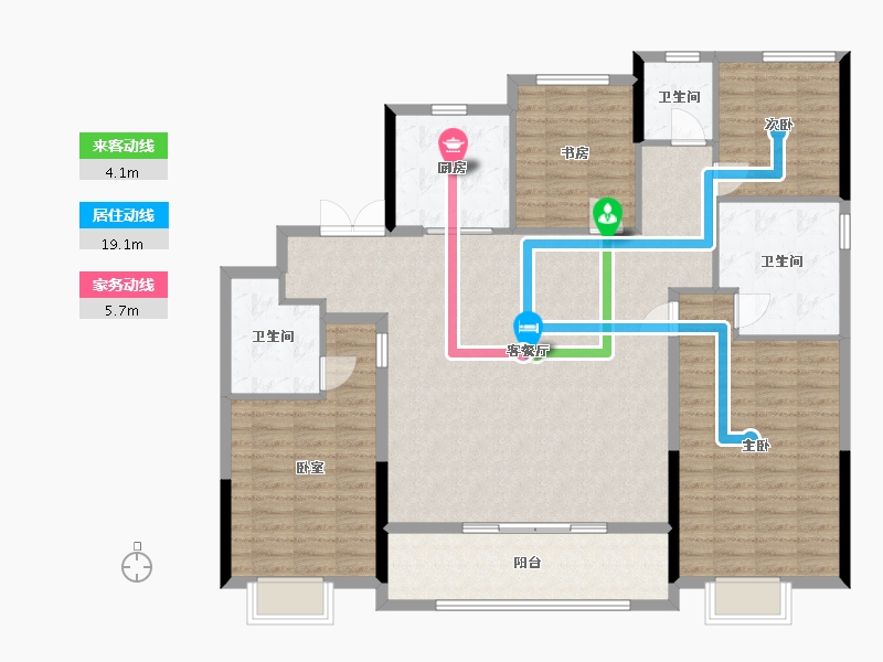 浙江省-杭州市-华润华发·翡云润府-140.20-户型库-动静线