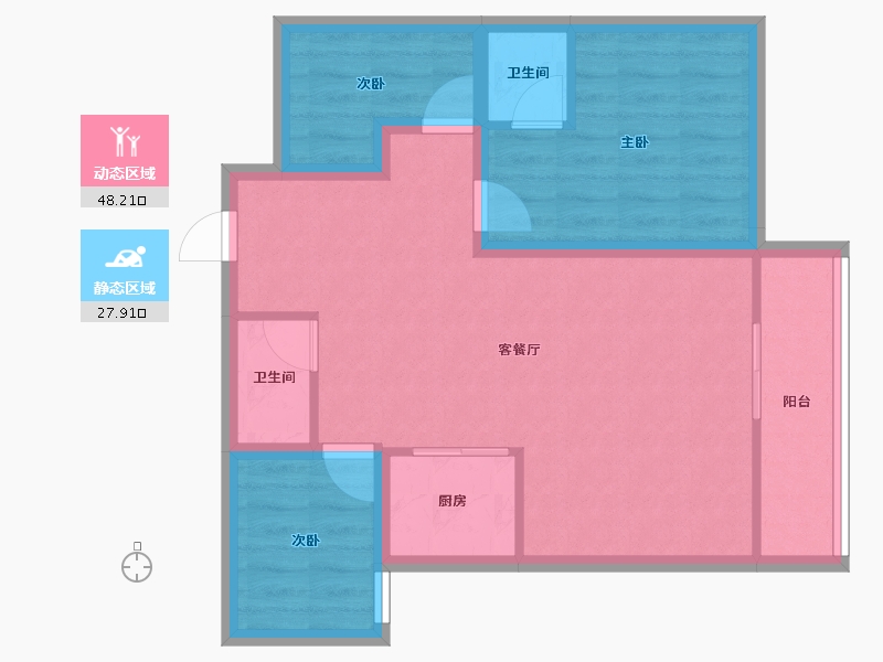 广东省-深圳市-碧桐湾-67.63-户型库-动静分区