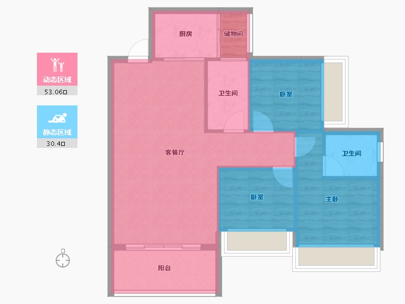 湖南省-永州市-顺祥天骄-75.66-户型库-动静分区