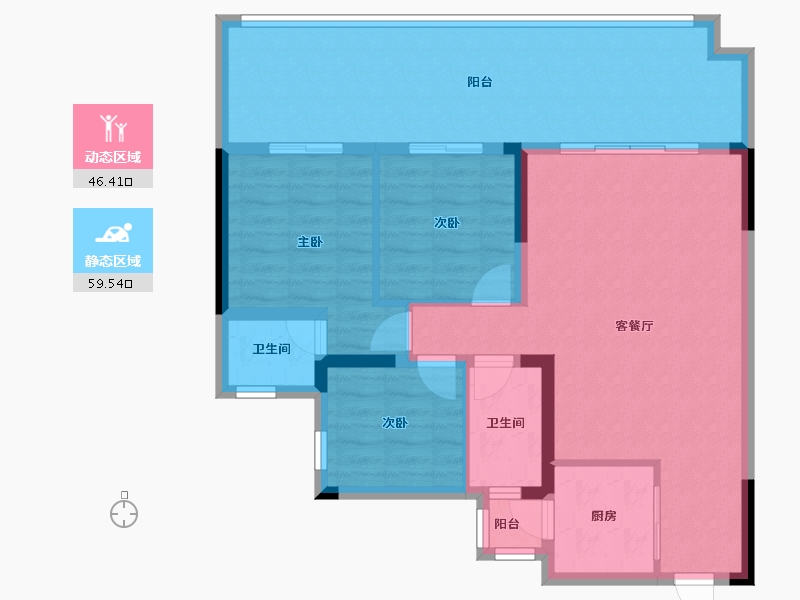 四川省-宜宾市-远达·时代公园城-95.55-户型库-动静分区