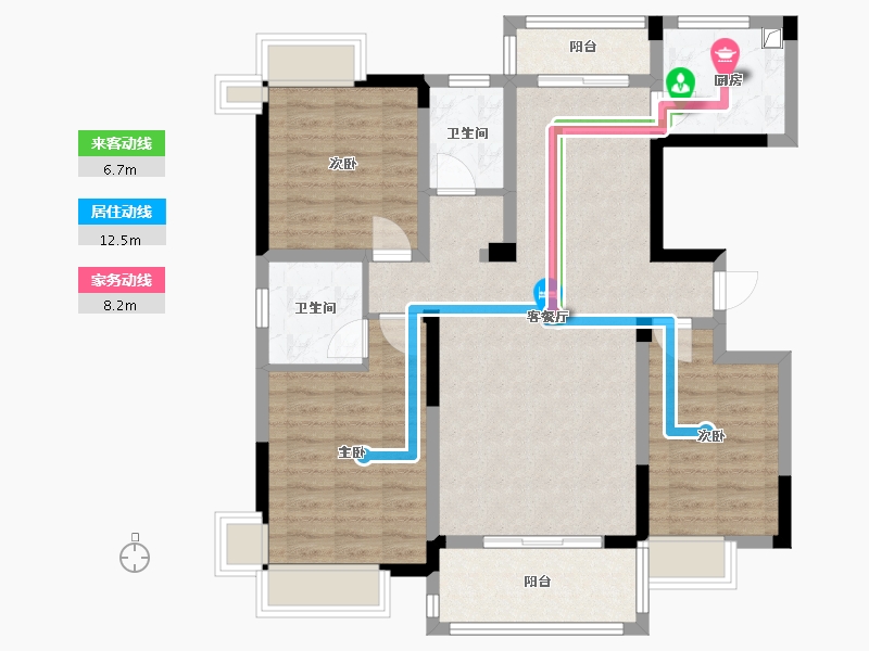 江西省-九江市-湖滨国际营销中心-95.20-户型库-动静线