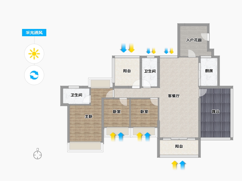 广东省-惠州市-金裕星河丹堤-122.05-户型库-采光通风