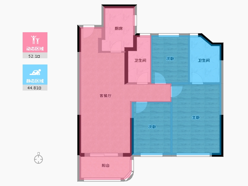 上海-上海市-虹盛里-87.20-户型库-动静分区