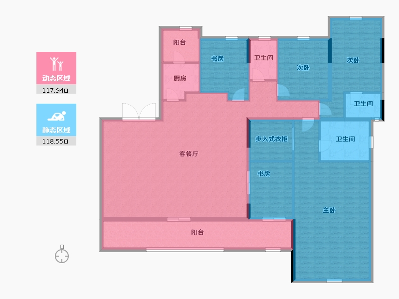 重庆-重庆市-嘉陵江天-217.54-户型库-动静分区