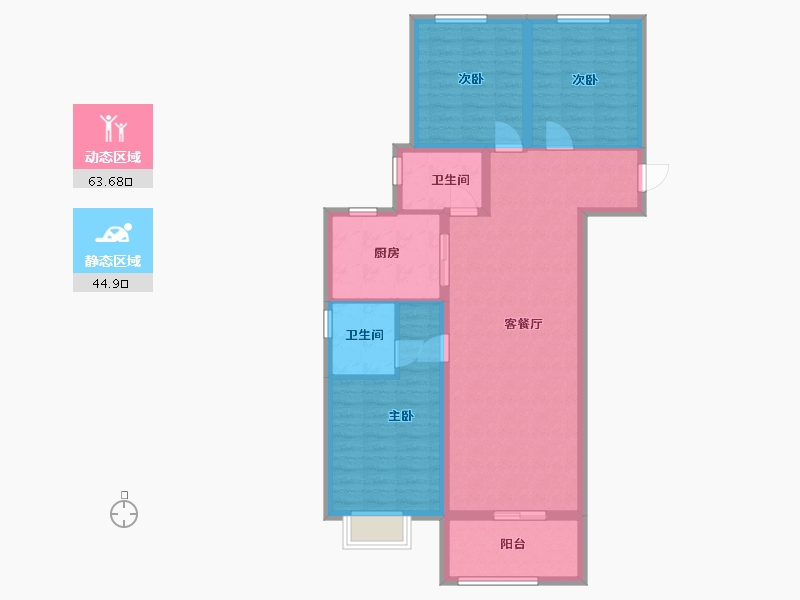 陕西省-西安市-领航悦峯-97.68-户型库-动静分区