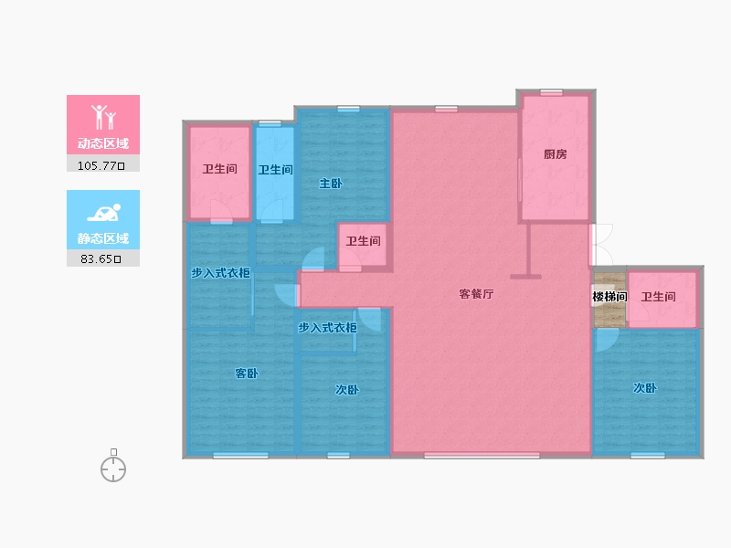 内蒙古自治区-呼和浩特市-伊泰华府瑞吉-175.00-户型库-动静分区