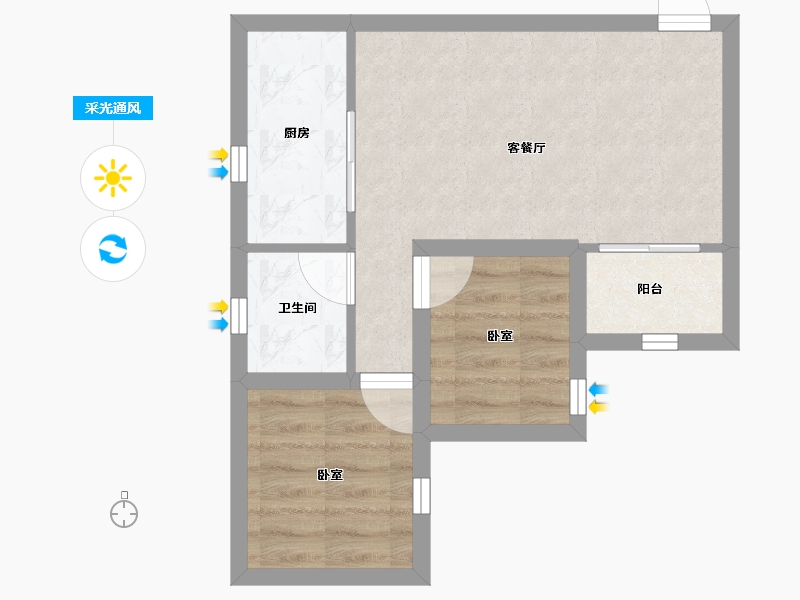 广东省-深圳市-金城华庭-41.58-户型库-采光通风