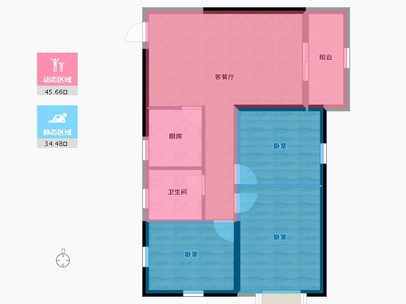 河南省-郑州市-绿都澜湾新苑-71.74-户型库-动静分区