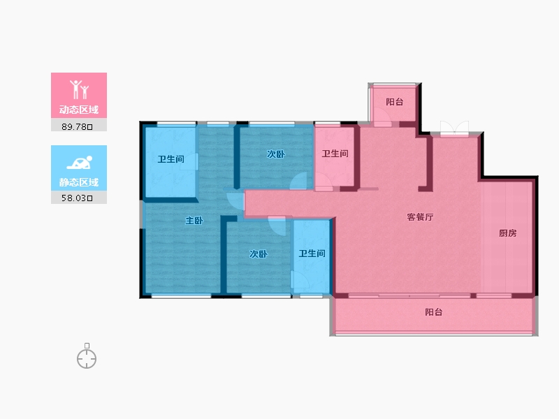 四川省-成都市-东安湖1号-133.56-户型库-动静分区