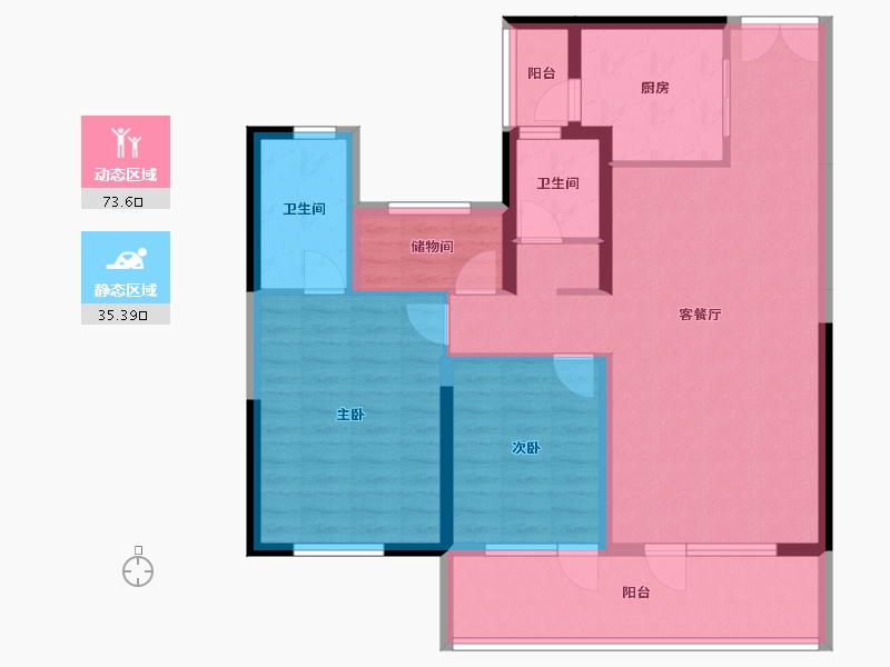 宁夏回族自治区-银川市-中国铁建润发兰庭云宸-97.19-户型库-动静分区