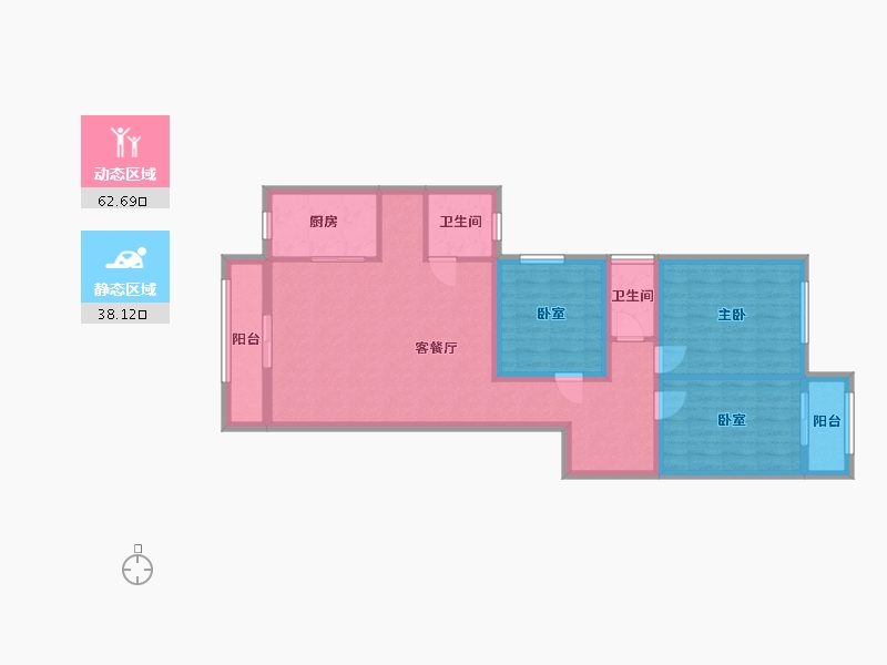 广东省-珠海市-翠华南苑-84.00-户型库-动静分区