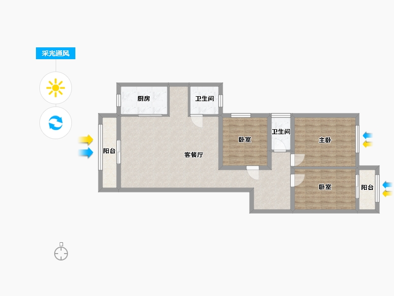 广东省-珠海市-翠华南苑-84.00-户型库-采光通风