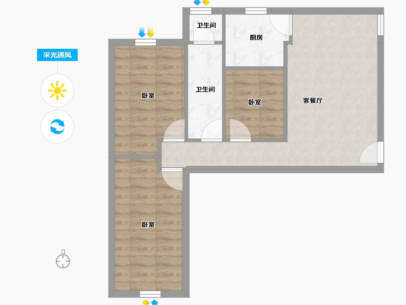 广东省-深圳市-振华苑-61.18-户型库-采光通风