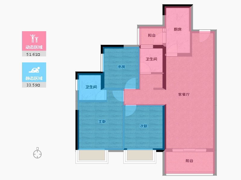 四川省-成都市-万达河滨印象-75.74-户型库-动静分区