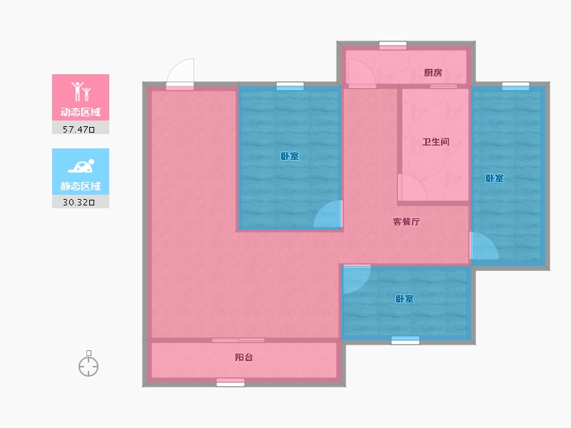 广东省-深圳市-深华花园-79.50-户型库-动静分区