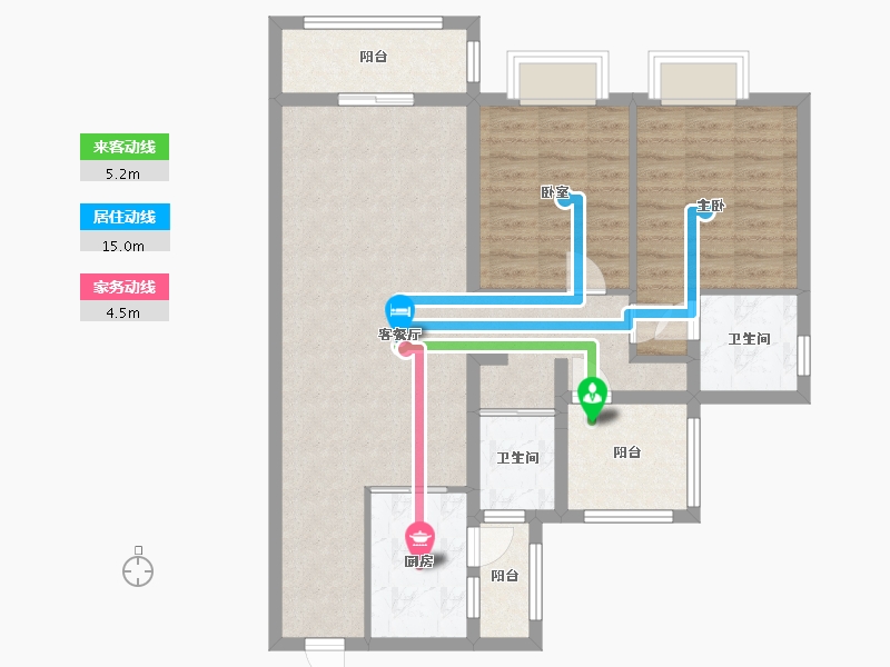 广东省-清远市-碧桂园云璟-87.99-户型库-动静线